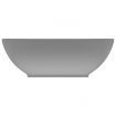 Luxury Basin Oval-shaped Matt Light Grey 40x33 cm Ceramic