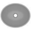Luxury Basin Oval-shaped Matt Light Grey 40x33 cm Ceramic