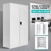 185cm Filing Cabinet Storage Metal Locker Foldable Cupboard 2 Door 4 Shelves Stationary File Organizer Office Home School