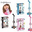 Kids Microphone with Stand Karaoke Song Music Instrument Toys Brain-Training Educational Toy Birthday Gift Color Black