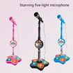 Kids Microphone with Stand Karaoke Song Music Instrument Toys Brain-Training Educational Toy Birthday Gift Color Black