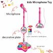 Kids Microphone with Stand Karaoke Song Music Instrument Toys Brain-Training Educational Toy Birthday Gift Color Black