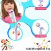 Kids Microphone with Stand Karaoke Song Music Instrument Toys Brain-Training Educational Toy Birthday Gift Color Blue