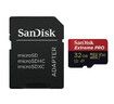 32GB Extreme PRO microSDHC Memory Card Plus SD Adapter up to 100 MB/s, Class 10, U3, V30, A1 - 32GB SDSQXCG-032G