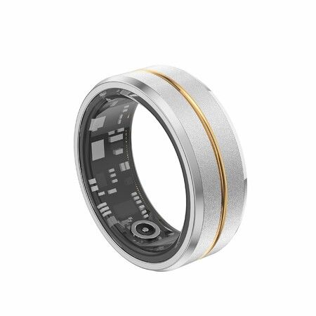 Smart Ring Fitness Tracker Ring for Women & Men Multi-Modes Fitness Tracker Rate Pedometer Sleep Monitoring Waterproof Bluetooth Connectivity Long Lasting Batteries (Gold Plating 1,US 10#)