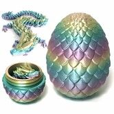 Easter Dragon Egg 3D Printed Dragon Egg Articulated Dragon Crystal Dragon with Dragon Fidget Dragon Egg Toy Executive Desk Toys Fidget Dragon Toys