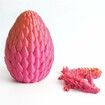 Dragon Egg,Red Mix Gold,Surprise Egg Toy with Flexible Dragon,3D Printed Gift,Articulated Dragon Egg Fidget Toy (Red and Gold,12&quot; Dragon )