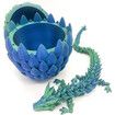 Dragon Egg,Red Mix Gold,Surprise Egg Toy with Flexible Dragon,3D Printed Gift,Articulated Dragon Egg Fidget Toy (Green and Blue,12&quot; Dragon )