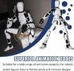 3D Printed Action Figure 5.54-inch Dummy13,Action Figure 3D Printed Multi-Jointed Movable,Action Figure,Multiple Accessories,Desk Decoration (White)