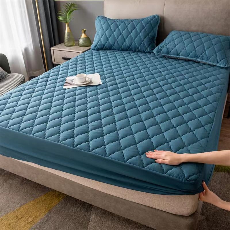 150*200CM Mattress Protector Cover (Without Pillowcase), watertight Fitted Sheet Pet Bed Cover Color Blue