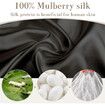 100% Mulberry Silk Sleep Mask Eye Mask for Women Man with Adjustable Band, for Side Sleeper Blackout Sleep Mask for Travel Rest, Black