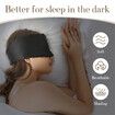 100% Mulberry Silk Sleep Mask Eye Mask for Women Man with Adjustable Band, for Side Sleeper Blackout Sleep Mask for Travel Rest, Black