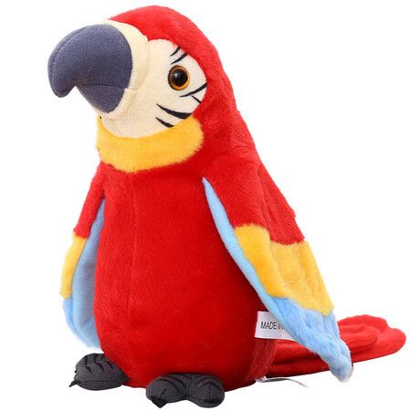 Talking Parrot No Matter What You Say, It Will Repeat What You Say, Fun Learning Good Helper Brings You Happiness, Parrot Toys,Red