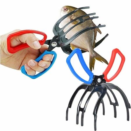 3 Claw Fish Gripper,Metal Fishing Pliers Gripper Fish Control  Clamp,Multifunctional Three Teeth Fishing Pliers