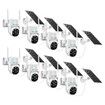 WiFi Security Camerax8 CCTV Set Solar Wireless Home PTZ Outdoor Surveillance System 4MP Spy Waterproof Remote Channel