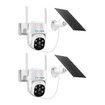 WiFi Security Camerax2 CCTV Set Solar Wireless Home PTZ Outdoor Surveillance System 4MP Spy Waterproof Remote Channel