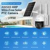 Solar Security Camerax4 Wireless Outdoor CCTV WiFi Home Surveillance System 4MP PTZ Remote 2 Way Audio Color Night Vision