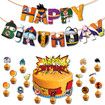 Dragon Ball Birthday Party Supplies Set,Includes Happy Banner Cake And Cupcake Toppers - 24 Latex Balloons for Kids Theme Birthday Party Decoration