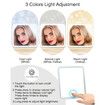 Makeup Bag with Light Up Mirror,Makeup Case Travel Cosmetic Bags Brush Organizer Storage Box,Rechargeable Vanity Mirror with 3 Color Lights,High Frame Mirror Protection (Black)