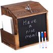 Rustic Burnt Wood Wall Mountable Restaurant Tip, Fundraising Donation Money Collection or Comment Ballot Box