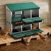 2 Layer 6 Hole Chicken Nesting Box Roll Away Hen Laying Boxes House Chook Nest Coop Perch Roost Poultry Egg Brooder Galvanised Metal Plastic Vents Lid