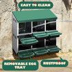 2 Layer 6 Hole Chicken Nesting Box Roll Away Hen Laying Boxes House Chook Nest Coop Perch Roost Poultry Egg Brooder Galvanised Metal Plastic Vents Lid