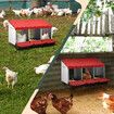 3 Hole Chicken Nesting Box Roll Away Hen Chook Laying Nest Boxes House Coop Roost Perch Poultry Egg Brooder Galvanised Steel Plastic Lid Vents