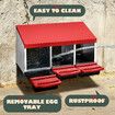 3 Hole Chicken Nesting Box Roll Away Hen Chook Laying Nest Boxes House Coop Roost Perch Poultry Egg Brooder Galvanised Steel Plastic Lid Vents