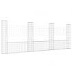 U-shape Gabion Basket with 4 Posts Iron 380x20x150 cm