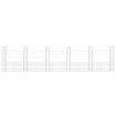 U-shape Gabion Basket with 6 Posts Iron 620x20x150 cm