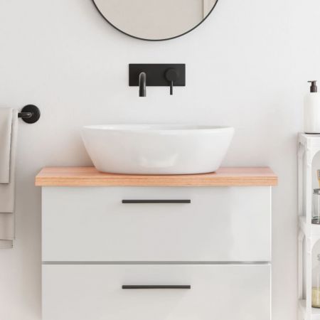 Bathroom Countertop Light Brown 80x40x4 cm Treated Solid Wood