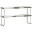 Work Table Overshelf 2-Tier 110x30x65 cm Stainless Steel