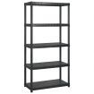 Storage Shelf 5-Tier Black 255x40x185 cm Plastic