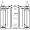 Garden Gate Black 121x8x120 cm Wrought Iron