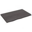Bathroom Countertop Dark Grey 80x50x4 cm Treated Solid Wood