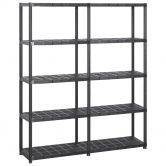 Storage Shelf 5-Tier Black 142x38x170 cm Plastic
