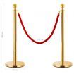 3 Piece VIP Queue Barrier Set Stainless Steel Gold