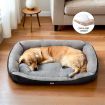 i.Pet Pet Bed Dog Cat Calming Soft Sleeping Comfy Plush Mat Cave Washable Black