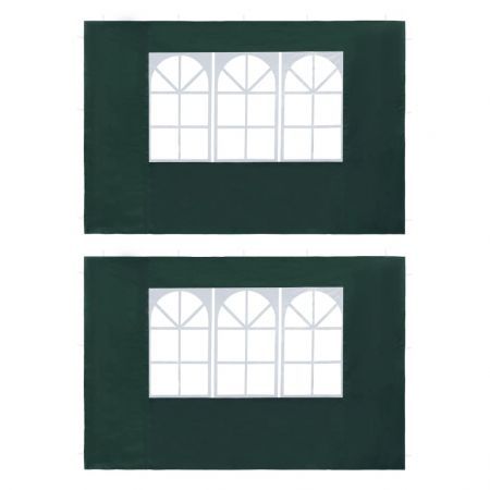 Party Tent Sidewall 2 pcs with Window PE Green