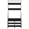 Clothes Rack with Shoe Storage Black 90x34x184 cm