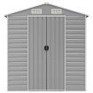 Garden Shed Light Grey 191x130x198 cm Galvanised Steel