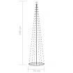 Christmas Cone Tree 136 Warm White LEDs Decoration 70x240 cm