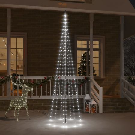 Christmas Tree on Flagpole Cold white 310 LEDs 300 cm