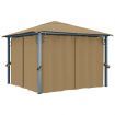 Gazebo with Curtain 300x300 cm Taupe Aluminium