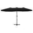 Outdoor Parasol with Aluminium Pole 460x270 cm Black