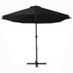 Outdoor Parasol with Aluminium Pole 460x270 cm Black
