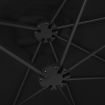 Outdoor Parasol with Aluminium Pole 460x270 cm Black