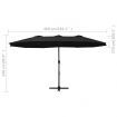 Outdoor Parasol with Aluminium Pole 460x270 cm Black