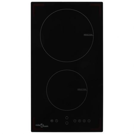 Induction Hob with 2 Burners Touch Control Glass 3500 W