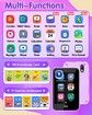 Phone Toys for Kids, Touch Screen, Kids Smartphone with Dual Cameras, Music Games, Flashlight, Alarm, Pedometer, Stories, Sight Words, Learning Toys (Purple)